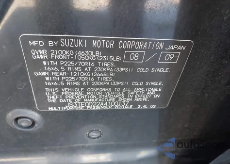2010 Suzuki Grand Vitara Premium from USA, damaged, VIN JS3TE0D22A4100137